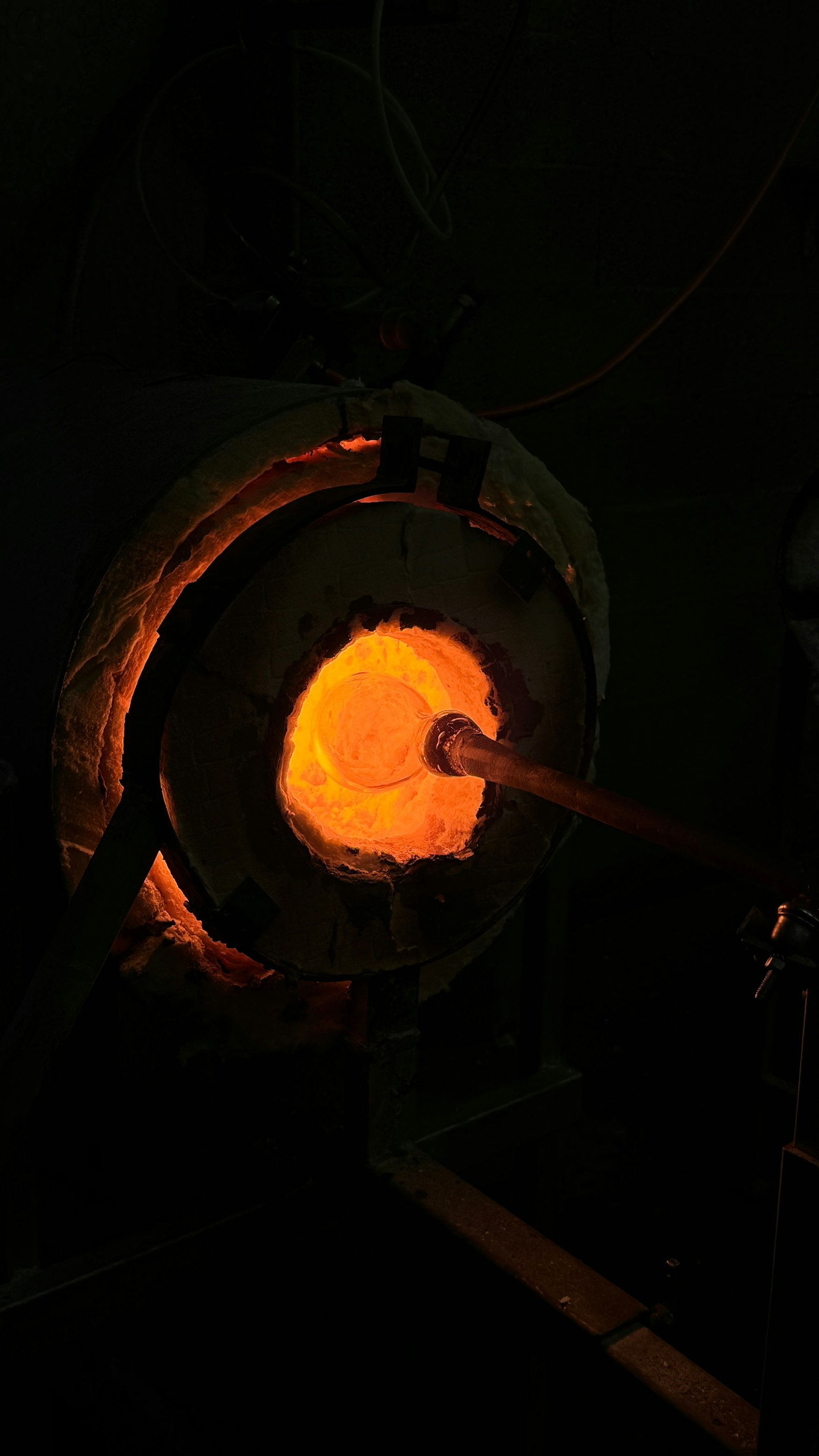 Glowing furnace in a foundry